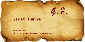 Girst Hanna névjegykártya
